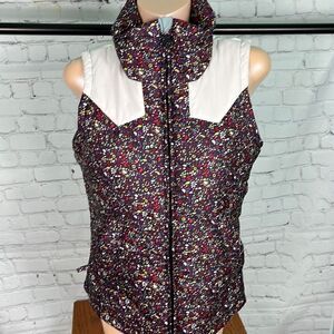 Nike 6.0 floral puffer vest. Like new. Small. florals w/cream accents EUC